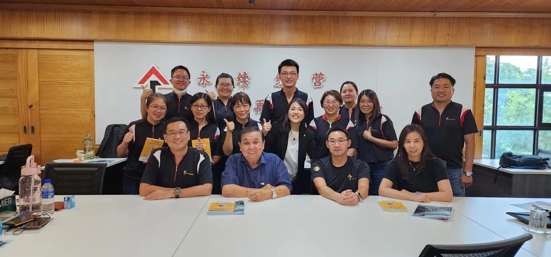 Group photo during a company activity